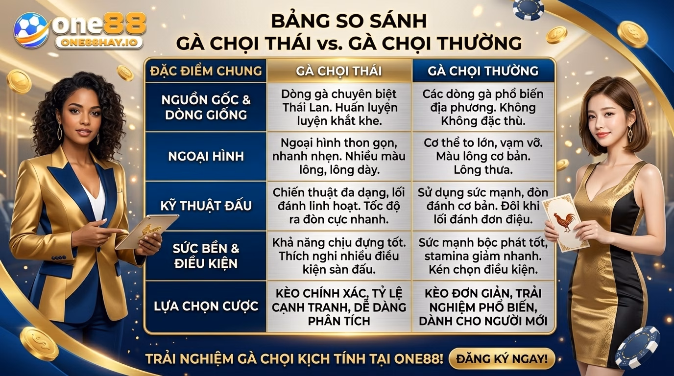 Bảng So Sánh Gà Đòn Thái Lan Và Gà Đòn Phổ Thông Bảng So Sánh Gà Đòn Thái Lan Và Gà Đòn Phổ Thông